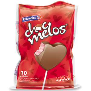 CHOCMELOS CORAZON 10 UNIDADES