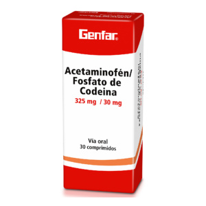 ACETAMINOFEN+CODEINA 325/30MG 30 TBS GF